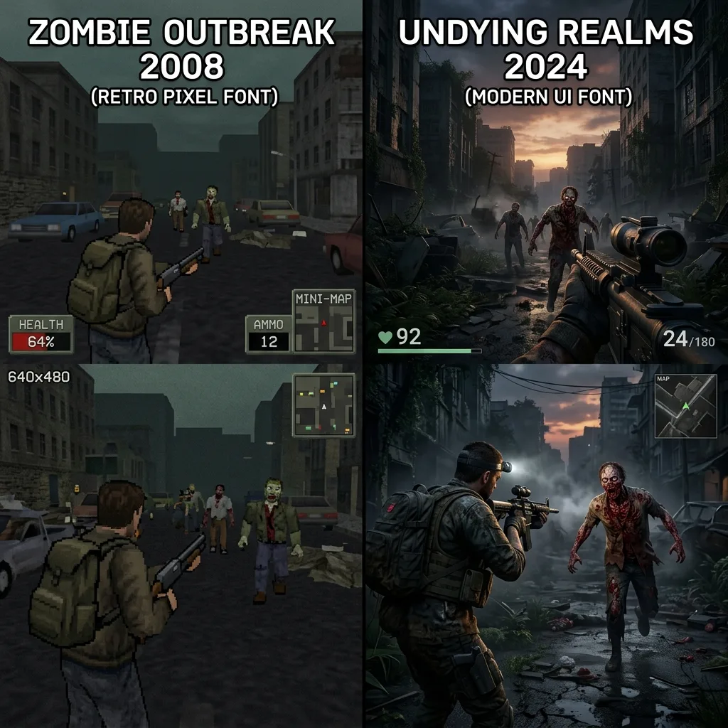 Comparison showing the evolution of Call of Duty Zombies graphics and gameplay from the original mode to next-generation Black Ops 7 expectations
